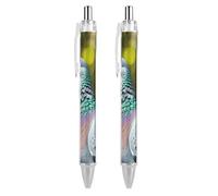 QMNBTES 2 Pack Retractable Black Ballpoint Pens for Smooth Writing 0.5mm Fine Point Fineliner Refillable Quick Dry Gel Ink Grey Pigeon Rollerball Pens Comfort Grip for Journaling Note Taking