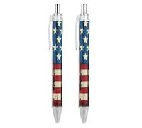 QMNBTES 2 Pack Retractable Black Ballpoint Pens for Smooth Writing 0.5mm Fine Point Fineliner Refillable Quick Dry Gel Ink Comic Style Flag Rollerball Pens Comfort Grip for Journaling Note Taking