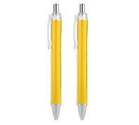 QMNBTES 2 Pack Retractable Black Ballpoint Pens for Smooth Writing 0.5mm Fine Point Fineliner Refillable Quick Dry Gel Ink Milk Duck Yellow Rollerball Pens Comfort Grip for Journaling Note Taking