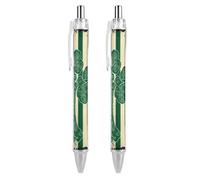 QMNBTES 2 Pack Retractable Black Ballpoint Pens for Smooth Writing 0.5mm Fine Point Fineliner Refillable Quick Dry Gel Ink Irish American Flag Rollerball Pens Comfort Grip for Journaling Note Taking
