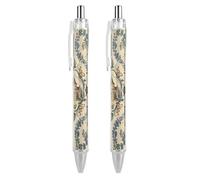 QMNBTES 2 Pack Retractable Black Ballpoint Pens for Smooth Writing 0.5mm Fine Point Fineliner Refillable Quick Dry Gel Ink French Country Style Rollerball Pens Comfort Grip for Journaling Note Taking