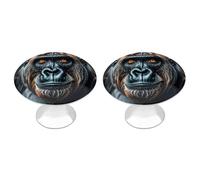 QMNBTES 2 PCS Kitchen A Gorilla Cabinet Knobs, Stainless Steel Furniture Knob Pulls Handles Decorative, Vintage Knobs for Dresser/Drawers/Bathroom/Closet Door/Bifold Door/Cupboard