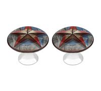 QMNBTES 2 PCS Kitchen American Wastern Texas Star Cabinet Knobs, Stainless Steel Furniture Knob Pulls Handles Decorative, Vintage Knobs for Dresser/Drawers/Bathroom/Closet Door/Bifold Door/Cupboard