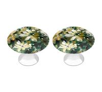 QMNBTES 2 PCS Kitchen Light Yellow Dark Green Cabinet Knobs, Stainless Steel Furniture Knob Pulls Handles Decorative, Vintage Knobs for Dresser/Drawers/Bathroom/Closet Door/Bifold Door/Cupboard