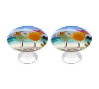 QMNBTES 2 PCS Kitchen Tropical Beach Drink Cabinet Knobs, Stainless Steel Furniture Knob Pulls Handles Decorative, Vintage Knobs for Dresser/Drawers/Bathroom/Closet Door/Bifold Door/Cupboard