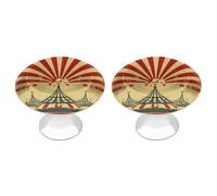 QMNBTES 2 PCS Kitchen Vintage Circus Background Cabinet Knobs, Stainless Steel Furniture Knob Pulls Handles Decorative, Vintage Knobs for Dresser/Drawers/Bathroom/Closet Door/Bifold Door/Cupboard