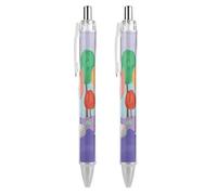 QMNBTES 2 PCS Pack Retractable Black Ballpoint Pens for Smooth Writing 0.5mm Fine Point Fineliner Refillable Quick Dry Gel Ink Trees And Rocks Rollerball Pens Comfort Grip for Journaling Note Taking