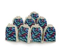 QMNBTES 3D Magical Dragon Scales Drawstring Gift Bags 8PCS Muslin Bags Drawstring Bags Muslin Bags Fabric Gift Bags Small Drawstring Bags Cloth Gift Bags Gift Wrap Bags Drawstring Gift Pouch