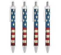 QMNBTES 4 Pack Retractable Black Ballpoint Pens for Smooth Writing 0.5mm Fine Point Fineliner Refillable Quick Dry Gel Ink Comic Style Flag Rollerball Pens Comfort Grip for Journaling Note Taking