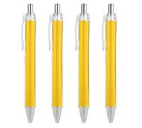QMNBTES 4 Pack Retractable Black Ballpoint Pens for Smooth Writing 0.5mm Fine Point Fineliner Refillable Quick Dry Gel Ink Milk Duck Yellow Rollerball Pens Comfort Grip for Journaling Note Taking