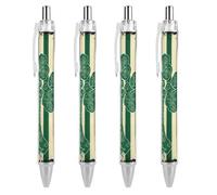 QMNBTES 4 Pack Retractable Black Ballpoint Pens for Smooth Writing 0.5mm Fine Point Fineliner Refillable Quick Dry Gel Ink Irish American Flag Rollerball Pens Comfort Grip for Journaling Note Taking