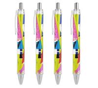 QMNBTES 4 Pack Retractable Black Ballpoint Pens for Smooth Writing 0.5mm Fine Point Fineliner Refillable Quick Dry Gel Ink Colorful Gnomes Rollerball Pens Comfort Grip for Journaling Note Taking