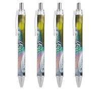 QMNBTES 4 Pack Retractable Black Ballpoint Pens for Smooth Writing 0.5mm Fine Point Fineliner Refillable Quick Dry Gel Ink Grey Pigeon Rollerball Pens Comfort Grip for Journaling Note Taking