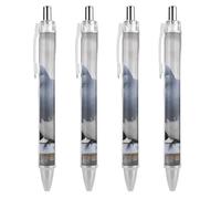 QMNBTES 4 Pack Retractable Black Ballpoint Pens for Smooth Writing 0.5mm Fine Point Fineliner Refillable Quick Dry Gel Ink Doves Rollerball Pens Comfort Grip for Journaling Note Taking