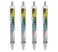 QMNBTES 4 Pack Retractable Black Ballpoint Pens for Smooth Writing 0.5mm Fine Point Fineliner Refillable Quick Dry Gel Ink Grey Pigeon Rollerball Pens Comfort Grip for Journaling Note Taking