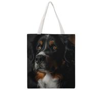 QMNBTES A Bernese Dog Canvas Tote Bag for Women Men Reusable Shopping Bags with Handles Quilted Utility Tote Casual Shoulder Handbag for Grocery Beach Work Gym Picnic Diaper