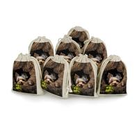 QMNBTES A Little Yorkshire Terrier Drawstring Gift Bags 8PCS Muslin Bags Drawstring Bags Muslin Bags Fabric Gift Bags Small Drawstring Bags Cloth Gift Bags Gift Wrap Bags Drawstring Gift Pouch