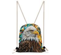 QMNBTES Animal Pattern Drawstring Backpack Foldable Gym Sackpack for Basketball Soccer Swim Yoga Sport Gear Beach