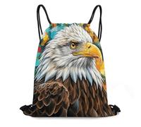 QMNBTES Animal Pattern Drawstring Backpack Foldable Gym Sackpack for Basketball Soccer Swim Yoga Sport Gear Beach