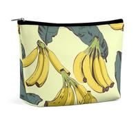 QMNBTES Banana Print Travel Makeup Bag Large Toiletry Bag for Women Waterproof Cosmetic Bags for Purse Portable Makeup Organizer Bags Cute Zipper Pouch Cosmetic Pouch Funny Travel Makeupbag