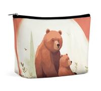 QMNBTES Bear Hug Travel Makeup Bag Large Toiletry Bag for Women Waterproof Cosmetic Bags for Purse Portable Makeup Organizer Bags Cute Zipper Pouch Cosmetic Pouch Funny Travel Makeupbag