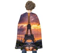 QMNBTES Beautiful Eiffel Tower Paris Halloween Cape Adult Reversible Medieval Cloak Renaissance Costume for Cosplay Party Masquerade