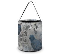QMNBTES Bird Pattern Halloween Tote Treat Bags Reusable Goodie Candy Bags with Handle Large Snack Baggies Tote Bucket for Gifts Wrapping Holiday Party Favor Supplies