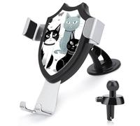 QMNBTES Black and White Cats Car Phone Holder Car Phone Mount Phone Holders for Your Car Car Phone Holder Mount Car Vent Phone Mount Dashboard Cell Phone Holder Suction Cup Phone Mount
