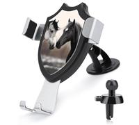 QMNBTES Black and White Horses Car Phone Holder Car Phone Mount Phone Holders for Your Car Car Phone Holder Mount Car Vent Phone Mount Dashboard Cell Phone Holder Suction Cup Phone Mount