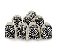 QMNBTES Black And White Zebra Print Drawstring Gift Bags 8PCS Muslin Bags Drawstring Bags Muslin Bags Fabric Gift Bags Small Drawstring Bags Cloth Gift Bags Gift Wrap Bags Drawstring Gift Pouch