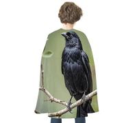 QMNBTES Black Crow Birds on A Branch Halloween Cape Adult Reversible Medieval Cloak Renaissance Costume for Cosplay Party Masquerade