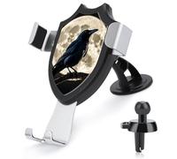 QMNBTES Black Crow on Full Moon Car Phone Holder Car Phone Mount Phone Holders for Your Car Car Phone Holder Mount Car Vent Phone Mount Dashboard Cell Phone Holder Suction Cup Phone Mount