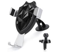 QMNBTES Black Geometric Car Phone Holder Car Phone Mount Phone Holders for Your Car Car Phone Holder Mount Car Vent Phone Mount Dashboard Cell Phone Holder Suction Cup Phone Mount