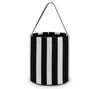 QMNBTES Black & White Stripe Halloween Tote Treat Bags Reusable Goodie Candy Bags with Handle Large Snack Baggies Tote Bucket for Gifts Wrapping Holiday Party Favor Supplies