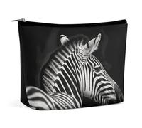 QMNBTES Black White Zebra Travel Makeup Bag Large Toiletry Bag for Women Waterproof Cosmetic Bags for Purse Portable Makeup Organizer Bags Cute Zipper Pouch Cosmetic Pouch Funny Travel Makeupbag