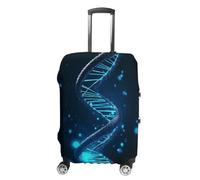 QMNBTES Carry on Luggage Cover Blue DNA Structure Suitcase Covers for Luggages Tsa Approved Travel Luggage Sleeve Protector Elastic Suitcase Protector Anti-Scratch Washable Fits 19-30 Inch Case