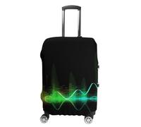 QMNBTES Carry on Luggage Cover Cool Music Sound Wave Suitcase Covers for Luggages Tsa Approved Travel Luggage Sleeve Protector Elastic Suitcase Protector Anti-Scratch Washable Fits 19-30 Inch Case