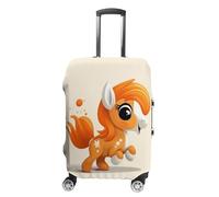 QMNBTES Carry on Luggage Cover Cute Orange Pony Suitcase Covers for Luggages Tsa Approved Travel Luggage Sleeve Protector Elastic Suitcase Protector Anti-Scratch Washable Fits 19-30 Inch Case -, white