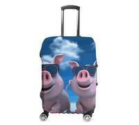 QMNBTES Carry on Luggage Cover Funny 3D Piggies Suitcase Covers for Luggages Tsa Approved Travel Luggage Sleeve Protector Elastic Suitcase Protector Anti-Scratch Washable Fits 19-30 Inch Case -, White