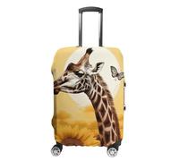 QMNBTES Carry on Luggage Cover Giraffe And Sunflower Suitcase Covers for Luggages Tsa Approved Travel Luggage Sleeve Protector Elastic Suitcase Protector Anti-Scratch Washable Fits 19-30 Inch Case -S