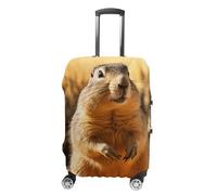 QMNBTES Carry on Luggage Cover Hand Drawn Groundhog Suitcase Covers for Luggages Tsa Approved Travel Luggage Sleeve Protector Elastic Suitcase Protector Anti-Scratch Washable Fits 19-30 Inch Case -L