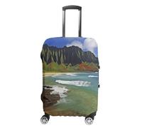 QMNBTES Carry on Luggage Cover Kauai Hawaii Seashore Suitcase Covers for Luggages Tsa Approved Travel Luggage Sleeve Protector Elastic Suitcase Protector Anti-Scratch Washable Fits 19-30 Inch Case