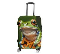 QMNBTES Carry on Luggage Cover Peace Tree Frog Suitcase Covers for Luggages Tsa Approved Travel Luggage Sleeve Protector Elastic Suitcase Protector Anti-Scratch Washable Fits 19-30 Inch Case -, White