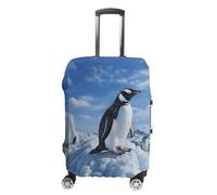 QMNBTES Carry on Luggage Cover Snow Mountain Penguin Suitcase Covers for Luggages Tsa Approved Travel Luggage Sleeve Protector Elastic Suitcase Protector Anti-Scratch Washable Fits 19-30 Inch Case