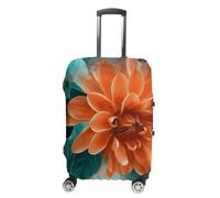 QMNBTES Carry on Luggage Cover Teal And Flower Suitcase Covers for Luggages Tsa Approved Travel Luggage Sleeve Protector Elastic Suitcase Protector Anti-Scratch Washable Fits 19-30 Inch Case -, white
