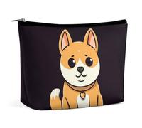 QMNBTES Cartoon Shiba Inu Travel Makeup Bag Large Toiletry Bag for Women Waterproof Cosmetic Bags for Purse Portable Makeup Organizer Bags Cute Zipper Pouch Cosmetic Pouch Funny Travel Makeupbag