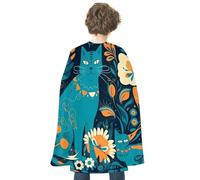 QMNBTES Cat in The Wild Halloween Cape Adult Reversible Medieval Cloak Renaissance Costume for Cosplay Party Masquerade