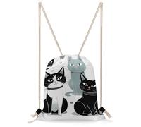 QMNBTES Cats Drawstring Backpack Foldable Gym Sackpack for Basketball Soccer Swim Yoga Sport Gear Beach