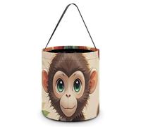 QMNBTES Chinese Style Monkey Halloween Tote Treat Bags Reusable Goodie Candy Bags with Handle Large Snack Baggies Tote Bucket for Gifts Wrapping Holiday Party Favor Supplies