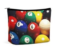 QMNBTES Color Billiards Travel Makeup Bag Large Toiletry Bag for Women Waterproof Cosmetic Bags for Purse Portable Makeup Organizer Bags Cute Zipper Pouch Cosmetic Pouch Funny Travel Makeupbag